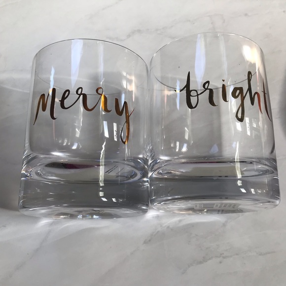 Kate Spade MERRY/BRIGHT Old Fashioned Glasses NIB - Picture 2 of 5